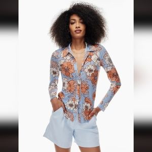 NWOT ARITZIA  [WILFRED] [SM] POSE HIP LONGSLEEVE IN SOFT IRIS / POETIC PINK 🌼